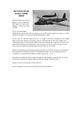 A preview of a PDF biography for Brooker, Sydney George